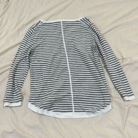LOFT Lightweight Striped Sweater • Gray & White • Size XS • EUC - Picture 2 of 2